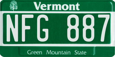 VT license plate NFG887