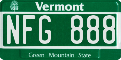 VT license plate NFG888