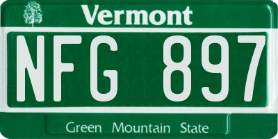 VT license plate NFG897