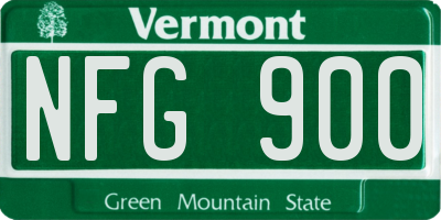 VT license plate NFG900