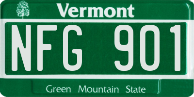 VT license plate NFG901
