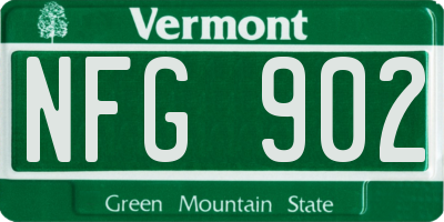 VT license plate NFG902
