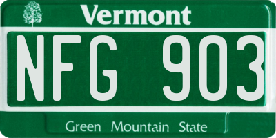 VT license plate NFG903