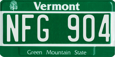 VT license plate NFG904