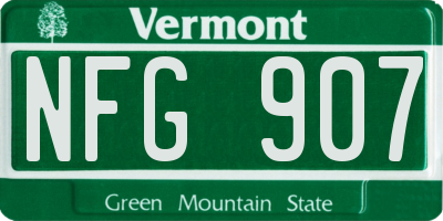 VT license plate NFG907