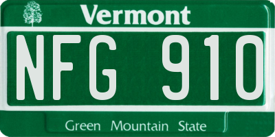 VT license plate NFG910