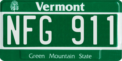 VT license plate NFG911