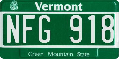 VT license plate NFG918