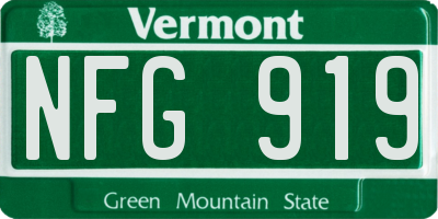 VT license plate NFG919