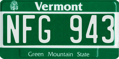 VT license plate NFG943