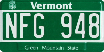 VT license plate NFG948