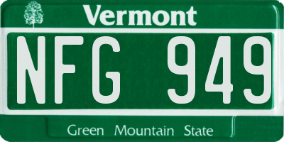 VT license plate NFG949