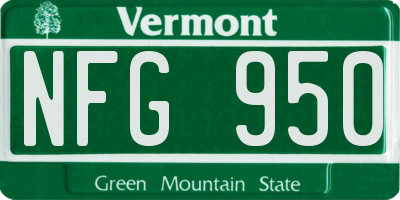 VT license plate NFG950