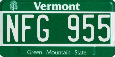 VT license plate NFG955