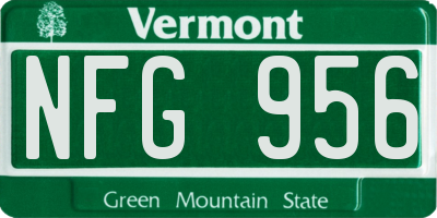 VT license plate NFG956