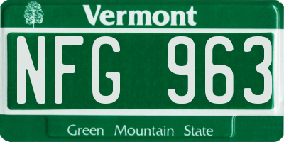 VT license plate NFG963