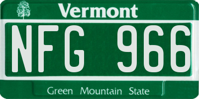 VT license plate NFG966