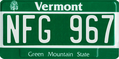 VT license plate NFG967