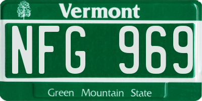 VT license plate NFG969