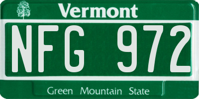 VT license plate NFG972
