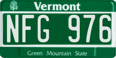 VT license plate NFG976