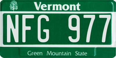 VT license plate NFG977