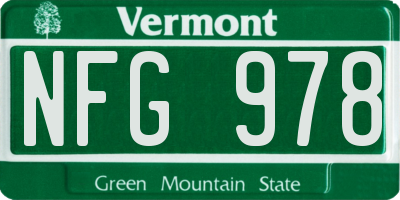 VT license plate NFG978
