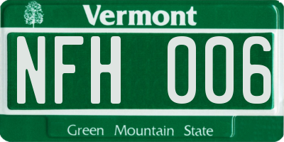 VT license plate NFH006