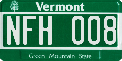 VT license plate NFH008