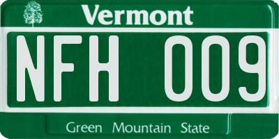 VT license plate NFH009