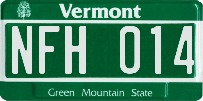 VT license plate NFH014