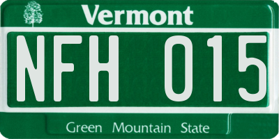 VT license plate NFH015