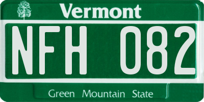 VT license plate NFH082