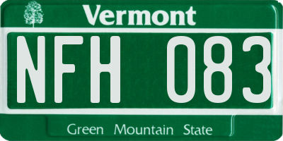 VT license plate NFH083