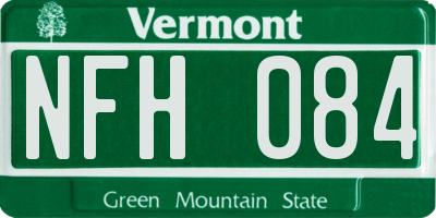 VT license plate NFH084