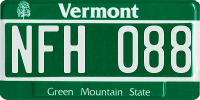 VT license plate NFH088