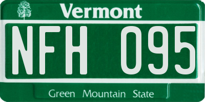 VT license plate NFH095