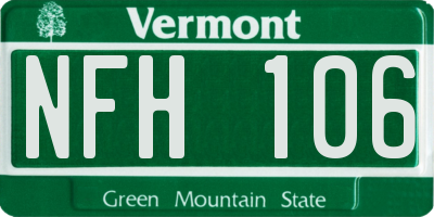 VT license plate NFH106