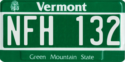 VT license plate NFH132
