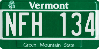 VT license plate NFH134