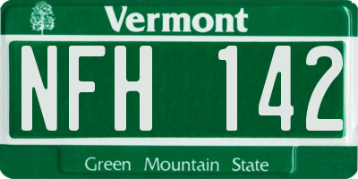 VT license plate NFH142