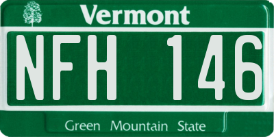 VT license plate NFH146