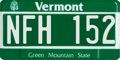 VT license plate NFH152