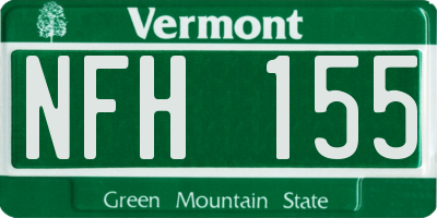 VT license plate NFH155