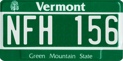 VT license plate NFH156