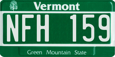 VT license plate NFH159
