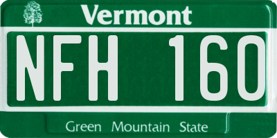 VT license plate NFH160