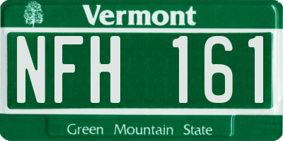 VT license plate NFH161