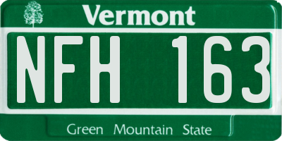 VT license plate NFH163