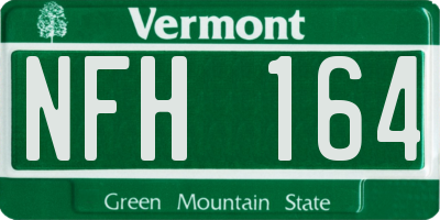 VT license plate NFH164